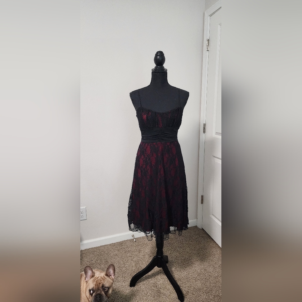 Speechless Black and Red Strapless A-line Dress